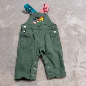 Christian Robinson Baby Size 3-6 Months Bib Overalls Pants‎ Green color block